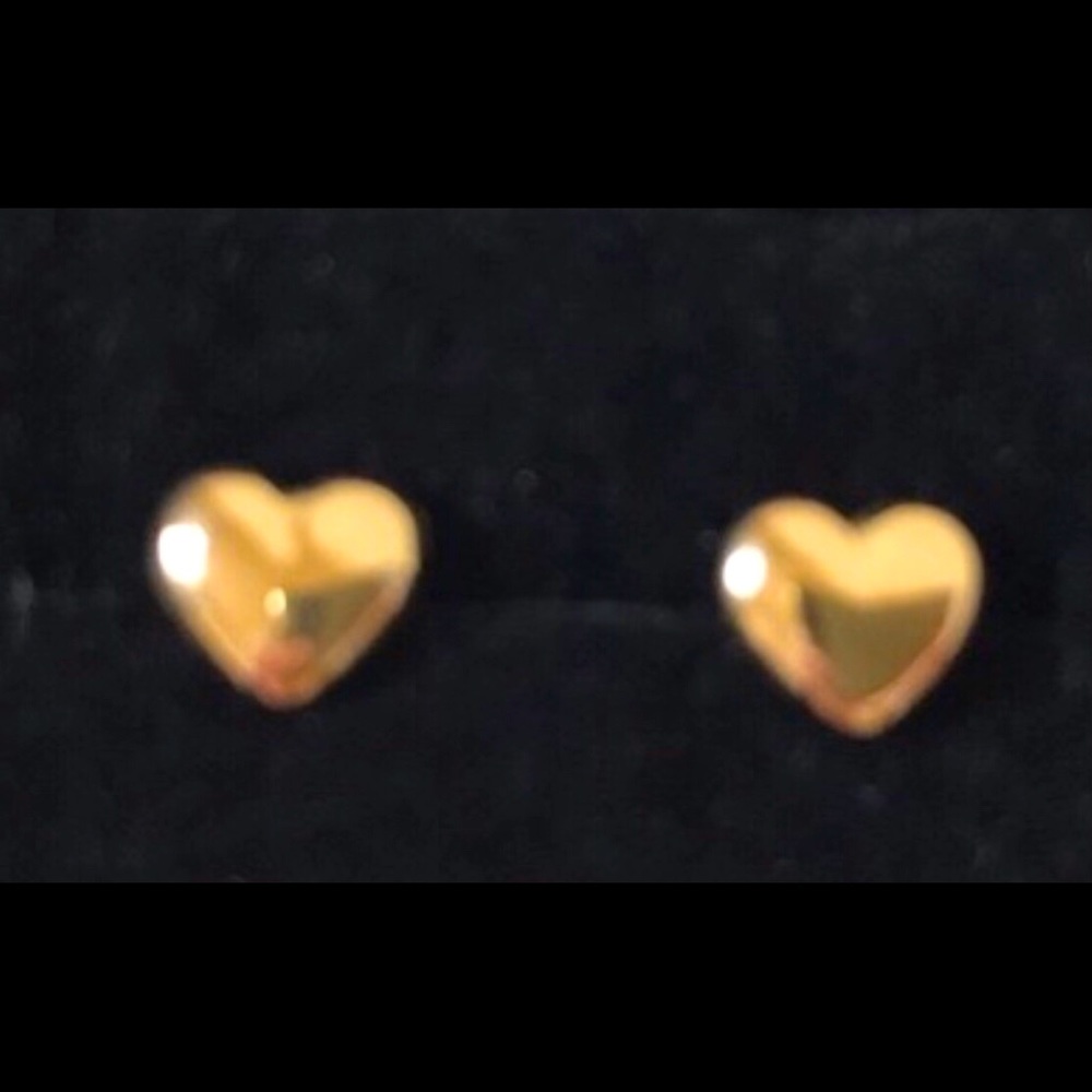 14k solid gold heart earrings